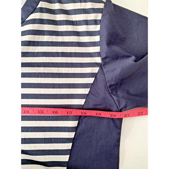 MaxMara Navy and Gray Striped Mini Dress - Picture 7 of 8
